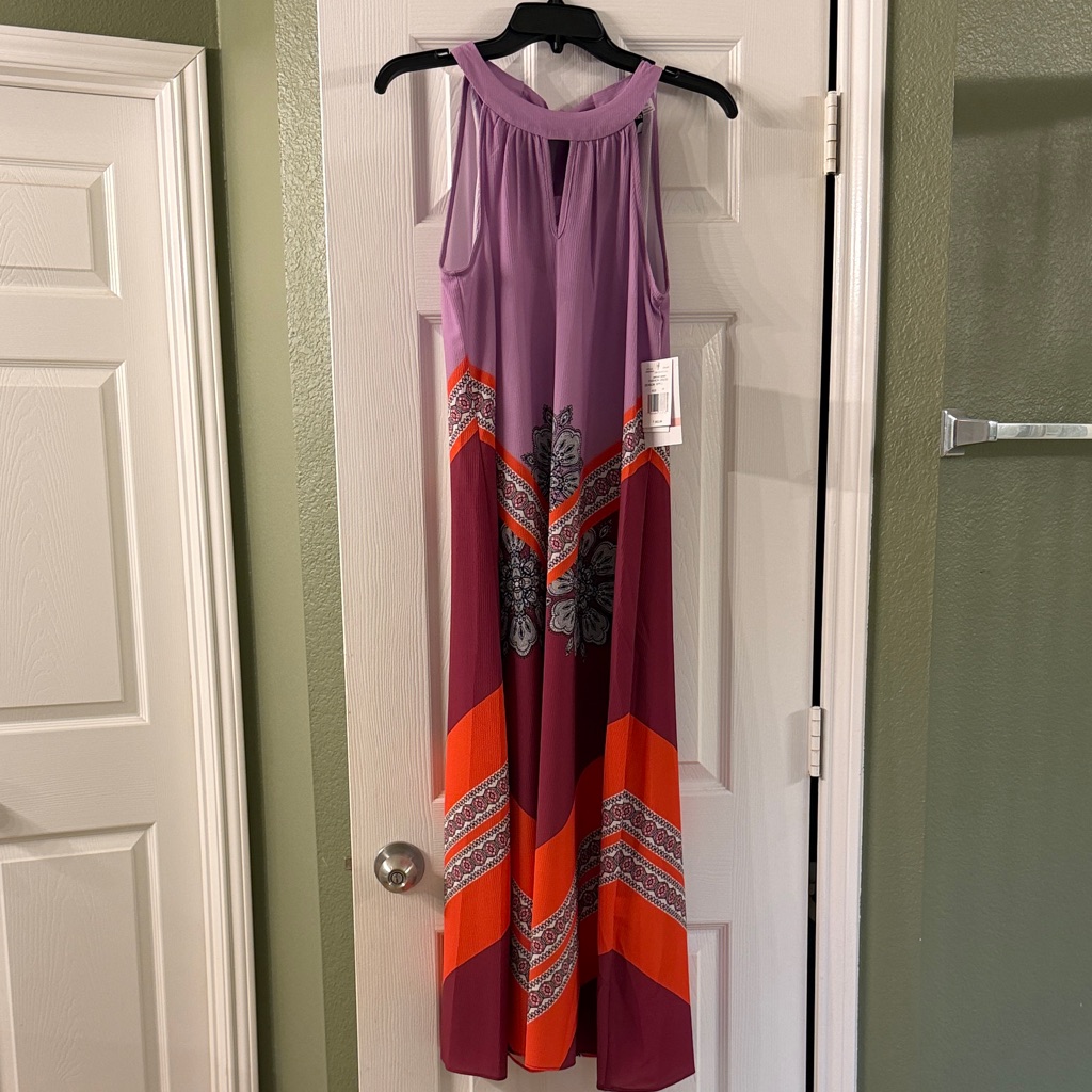 Maison Tara Purple And Orange Dress